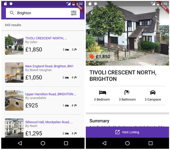A property listings app built using Flutter sdk.
