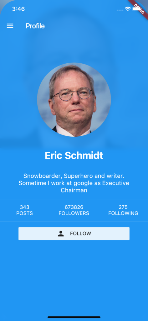 A new Flutter application for user profile.