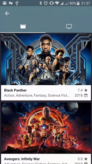 This app is a Flutter port of the native Android App Cinematic