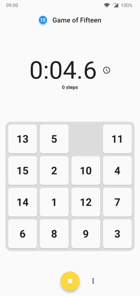 The Game of Fifteen written with Flutter