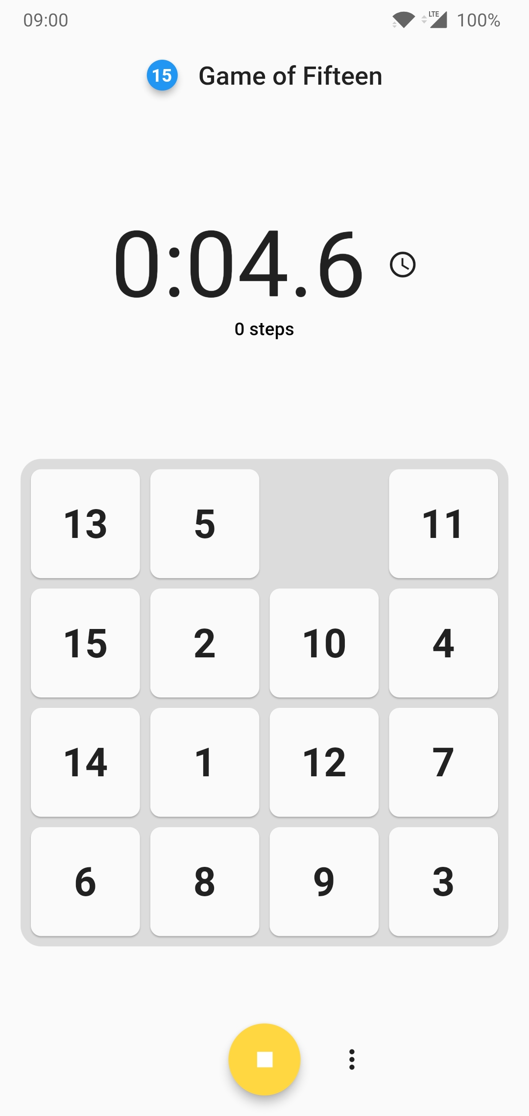 The Game of Fifteen written with Flutter