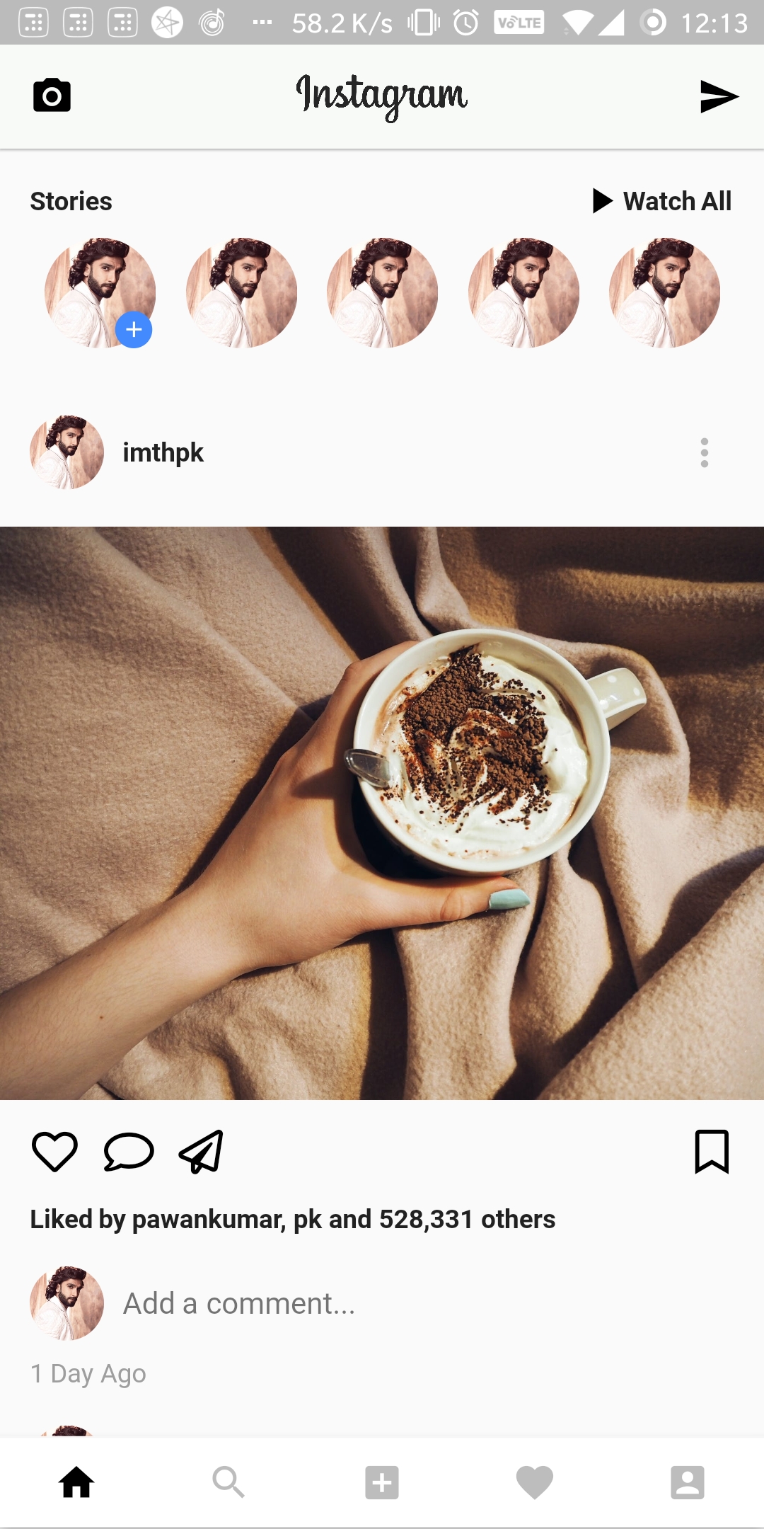 flutter instagram ui clone.