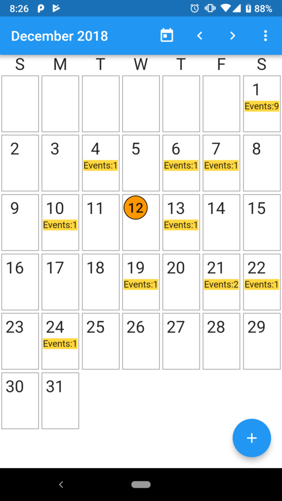 A new Flutter application implementing a simple mobile calendar app for storing basic events into Firebase cloud database