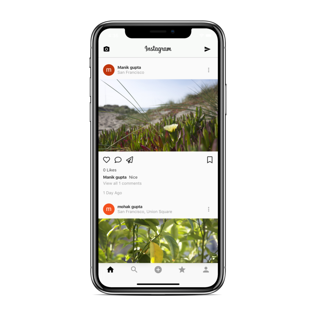 Instagram Clone (Both frontend and backend) created with Flutter and Firebase