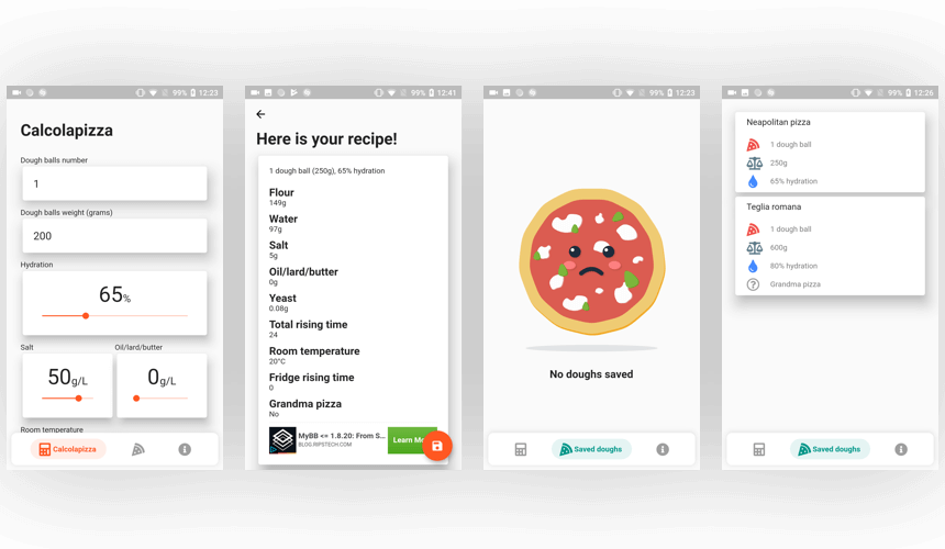 Calculate your pizza recipe in a few seconds! Flutter App Development