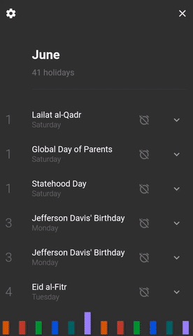 World Holidays is a mobile app built with Flutter that displays the various holidays in a year across the countries of the world and reminds you of your favourite holidays
