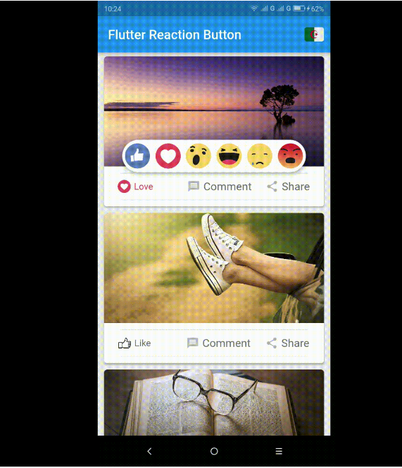 Flutter button reaction plugin